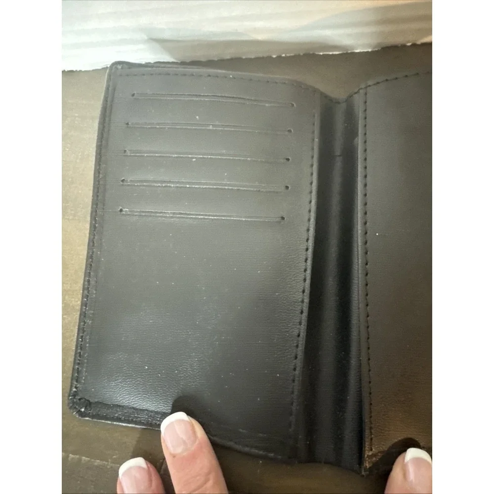 Lether Wallet with Vintage USA Masonic Sword Crescent Moon Star Shriner Emblem